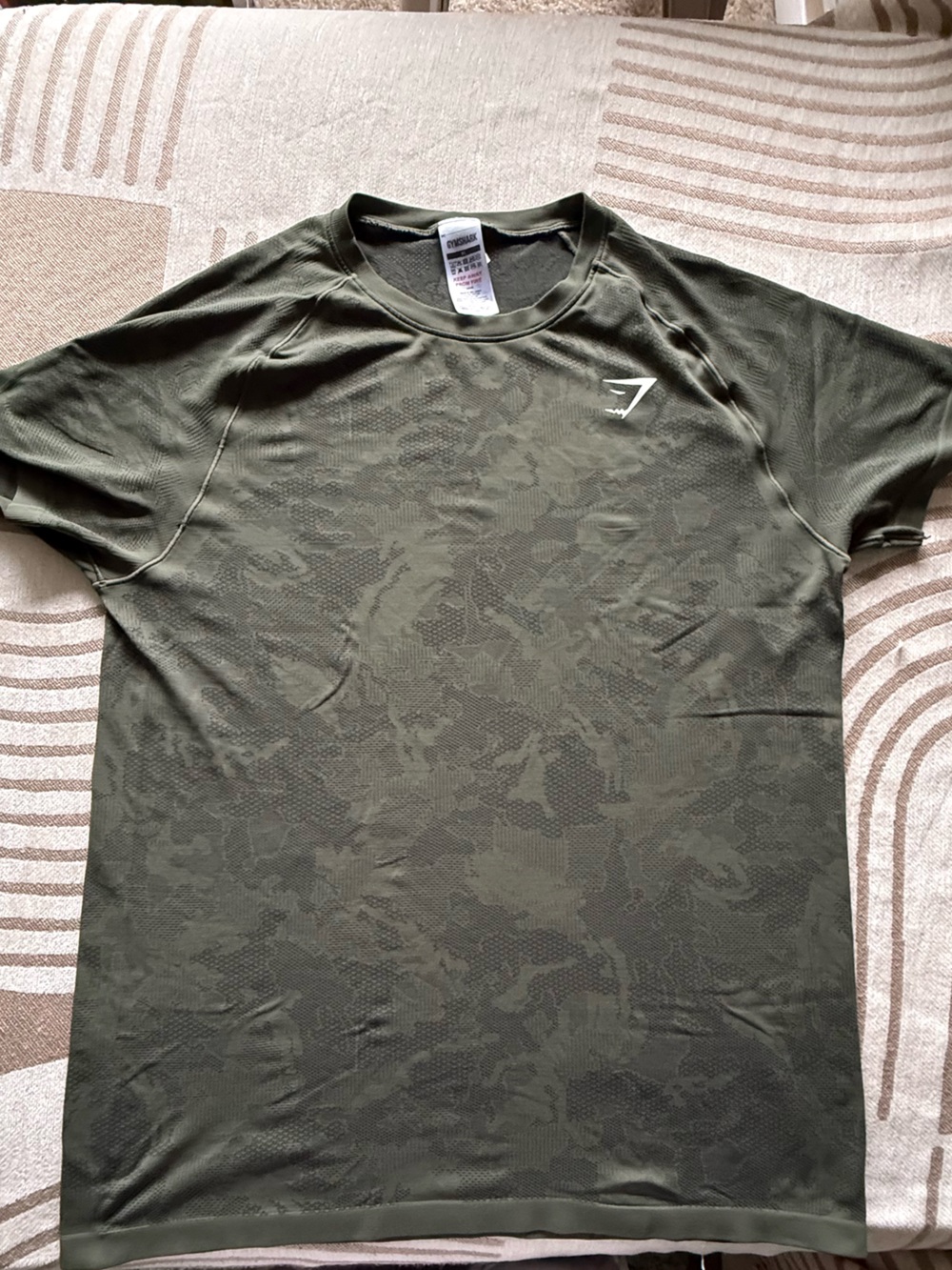 Gymshark Men's Athletic Short-Sleeve Performance Shirt - Olive Green